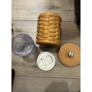 Longaberger Small Canister Basket with Lid and Clear Insert - Like New!